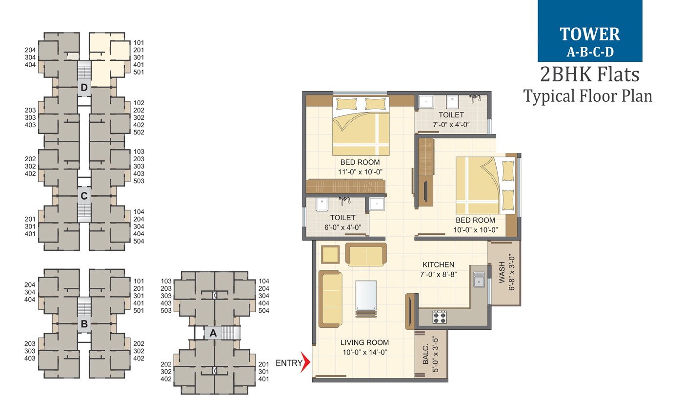 Tower ABCD Tower - 2BHK Flats