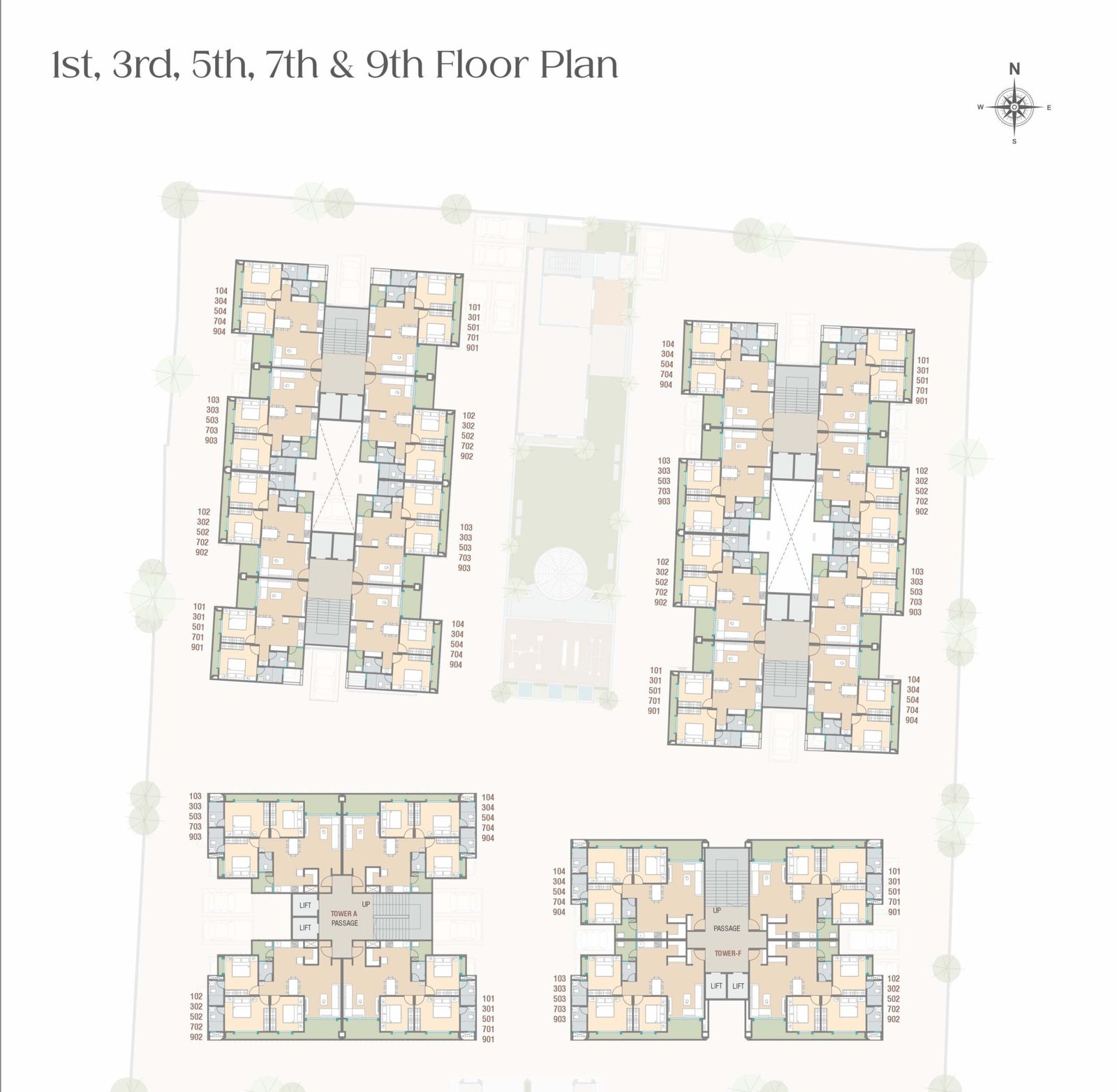 Ist, 3rd, 5th, 7th & 9th Floor Plan